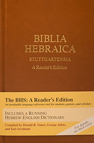 Biblia Hebraica Stuttgartensia (BHS), A Reader's Edition, Hardcover (Hardcover) (Hebrew Edition) by Karl Elliger, Willhelm Rudollph, Otto Eissfeldt, Adrian Schenker, 9781598563429