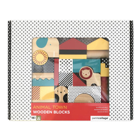 Wooden Blocks Animal Town by Petit Collage, 0736313543445