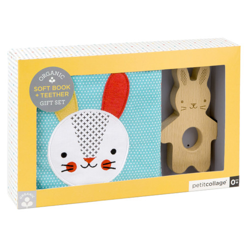 Organic Soft Bk + Teether Baby Bunny, 0736313543858