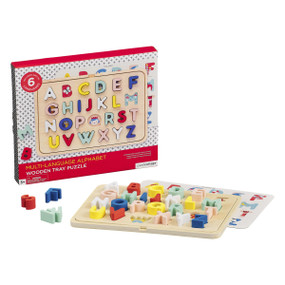 Wooden Tray Puz Multi-language Alphabet, 0736313545029