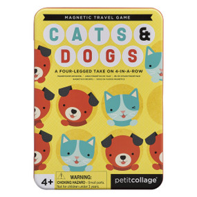 Mag Travel Game Cats + Dogs 4 in a Row by Petit Collage, 0736313545081