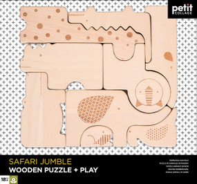 Wooden Puz + Play Safari Jungle by Petit Collage, 0736313545197