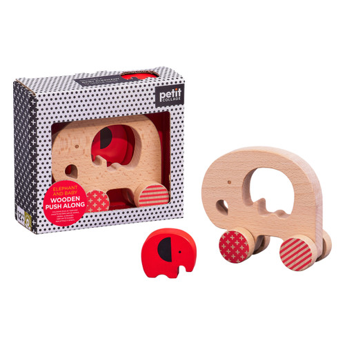Wooden Push Along Elephant & Baby by Petit Collage, 5055923780770