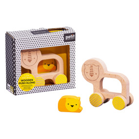 Wooden Push Along Lion & Baby, 5055923780794