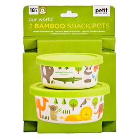 Bamboo Snack Pots Our World by Petit Collage, 5055923781890
