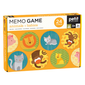 Memo Game Animals + Babies v1 by Petit Collage, 0758524447923