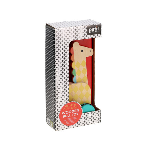 Wooden Pull Toy Giraffe by Petit Collage, 0810073341081