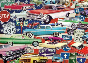 Fancy Fins and Classic Chrome 1000-piece Puzzle by Marc Arundale, 9781623434359