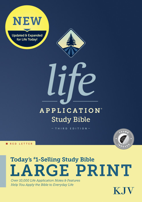 KJV Life Application Study Bible, Third Edition, Large Print (Hardcover, Indexed, Red Letter) by Tyndale, 9781496439826