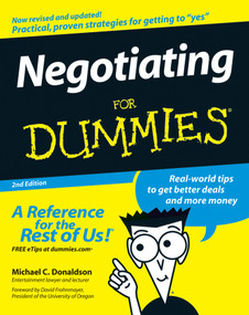 Negotiating For Dummies by Michael C. Donaldson, David Frohnmayer, 9780470045220