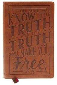 NKJV, Personal Size Large Print End-of-Verse Reference Bible, Verse Art Cover Collection, Leathersoft, Brown, Red Letter, Thumb Indexed, Comfort Print (Holy Bible, New King James Version) by Thomas Nelson, 9780785291572
