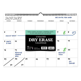 Dry Erase Medium Wire-o Hanging Horizontal Wall Calendar, 9781646668496