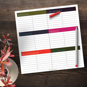 Wonder Weekly Square Schedule Pad, 9781643324623