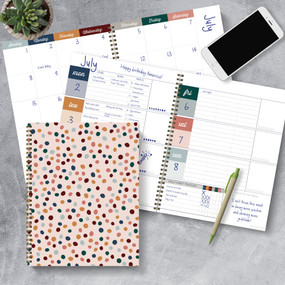 Spotted Dot Boho Large Weekly Monthly Spiral Planner, 9781646664825