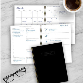 Professional Black Executive Weekly Planner, 9781646664917