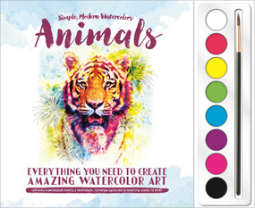Animals: Watercolor Paint Set (Set Includes 8 Watercolor Paints and Paintbrush plus 25 Beautiful Scenes to Paint) by IglooBooks, Amelia Herbertson, 9781801086776