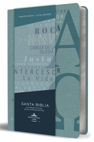 Biblia RVR 1960 letra grande tamaño manual, simil piel azul Alpha Omega con nombres de Dios / Spanish Bible RVR 1960 Handy Size Large Print Leathersoft by Reina Valera Revisada 1960, 9781644735619