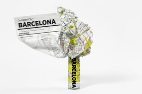 Crumpled City map of Barcelona, CCMTBARCELONA