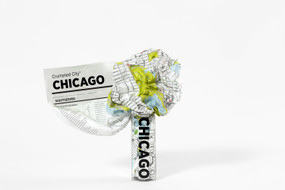 Crumpled City map of Chicago, CCMTChicago