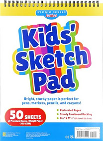Studio Series Jr. Kids' Sketch Pad 8.5 x 11.5 inches (50 perforated sheets of high quality paper. Acid-free) by Peter Pauper Press, 9781441339454