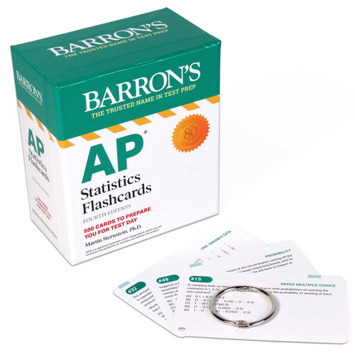 AP Statistics Flashcards, Fourth Edition: Up-to-Date Practice + Sorting Ring for Custom Study by Martin Sternstein, 9781506267043
