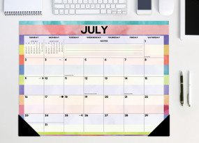 Watercolor Stripes 2023 22" x 17" Large Monthly Deskpad by Willow Creek Press, 9781549230738