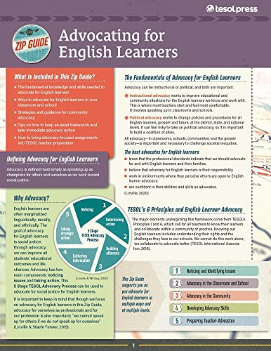 TESOL Zip Guide: Advocating for English Learners by Heather Linville, James Whiting, 9781953745088