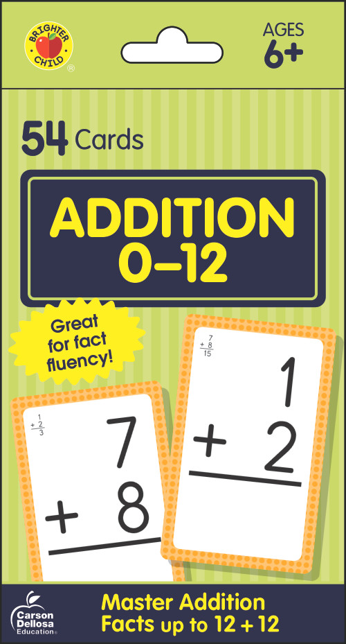 Addition 0 to 12 Flash Cards by Brighter Child, 9780769677118