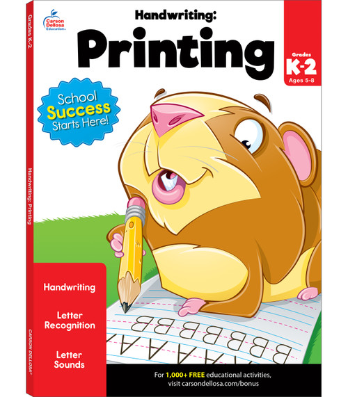 Handwriting: Printing Workbook by Brighter Child, Carson Dellosa Education, 9781483816425