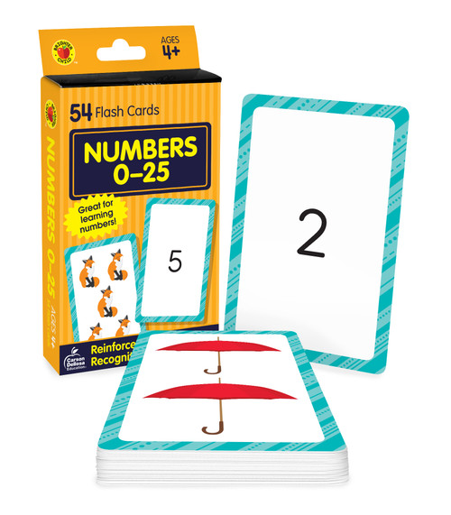 Numbers 0-25 Flash Cards (54 Flash Cards) by Brighter Child, Carson Dellosa Education, 9781483852775