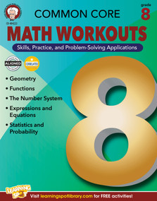 Common Core Math Workouts, Grade 8 by Karise Mace, Keegen Gennuso, 9781622234714