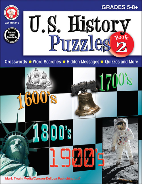 U.S. History Puzzles, Book 2, Grades 5 - 8 by Mark Twain Media, 9781622235919