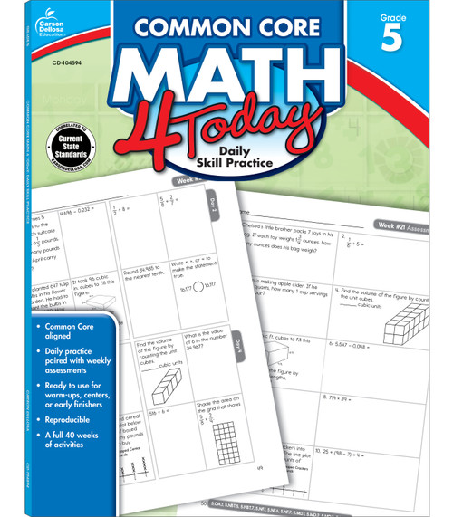 Common Core Math 4 Today, Grade 5 (Daily Skill Practice) by Erin McCarthy, 9781624420405