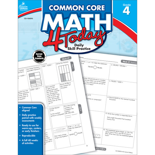 Common Core Math 4 Today, Grade 4 (Daily Skill Practice) by Erin McCarthy, 9781624426025