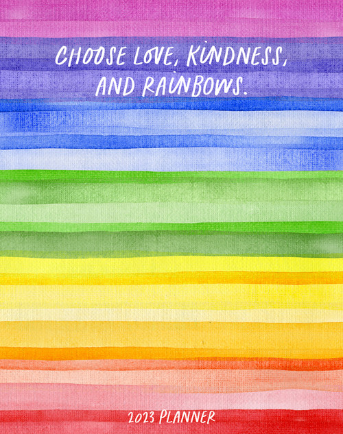 Rainbow 2023 7.5" x 9.5" Booklet Monthly Planner by Willow Creek Press, 9781549231421
