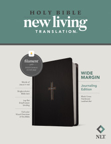 NLT Wide Margin Bible, Filament Enabled (Hardcover LeatherLike, Black Cross, Red Letter) by New Living Translation, Tyndale, 9781496459015