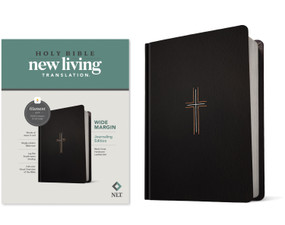NLT Wide Margin Bible, Filament Enabled (Hardcover LeatherLike, Black Cross, Red Letter) by New Living Translation, Tyndale, 9781496459015