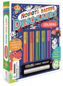 Robots, Racers, Dinosaurs Coloring Set (with Color-Changing Markers) by IglooBooks, Gabriele Tafuni, 9781803688725