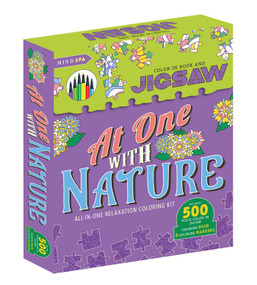 At One With Nature-All-In-One Relaxation Coloring Kit (Includes 500-Piece Color-In Jigsaw, Coloring Book and 6 Coloring Markers) by IglooBooks, 9781801086752