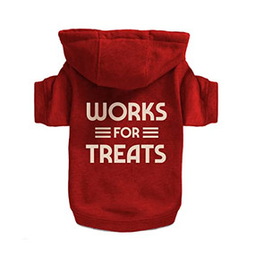 Works For Treats Dog Hoodie - S by Brass Monkey, Galison, 9780735375420
