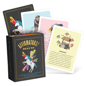Affirmators! Deluxe Deck (100 Affirmation Cards Deck - Affirmation Cards to Help You Help Yourself without The Self-Helpy-Ness) by Suzi Barrett, Naomi Sloman, 9781683493594