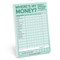 Where's My Money? Weekly Spending Tracker Pad by Knock Knock, 9781683493730