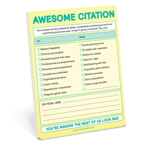 Awesome Citation Nifty Note Pad (Pastel Version) - 9781683493709 by Knock Knock, 9781683493709