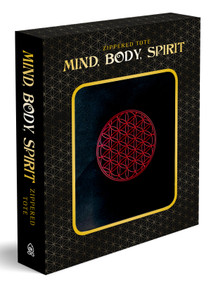 Red Embroidered Flower of Life on Black Two-Handled Tote with Zipper by Red Feather, 9780764359798