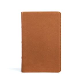 CSB Single-Column Personal Size Bible, Saddle Genuine Leather by CSB Bibles by Holman, 9781087782683