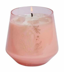 Rose Quartz Crystal Healing Glass Candle by Insight Editions, 9781682987100