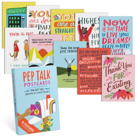 Pep Talk Postcard Book, 20 Postcards (2 Each 10 Styles) - 9781642444810 by Em & Friends, Emily McDowell, 9781642444810