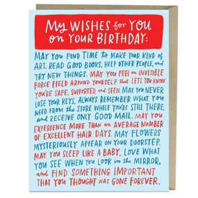 Wishes for Your Birthday Card by Em & Friends, 9781642442779