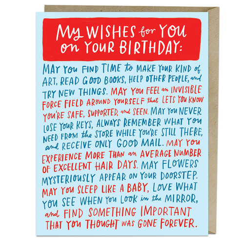 Wishes for Your Birthday Card by Em & Friends, 9781642442779