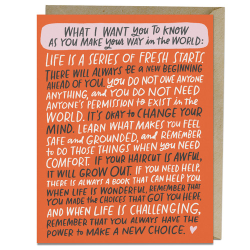 Make Your Way in the World Encouragement Card by Em & Friends, 9781642449693
